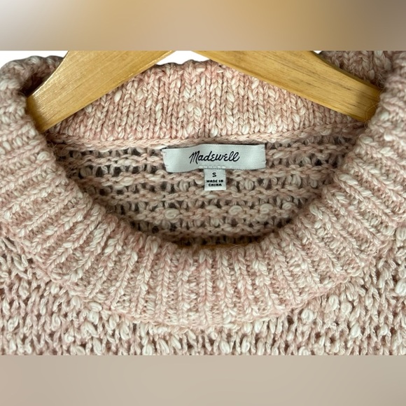 Madewell Women’s Marled Blush Baez Pullover Sweater Wool Alpaca Loose Knit Small - Picture 4 of 6